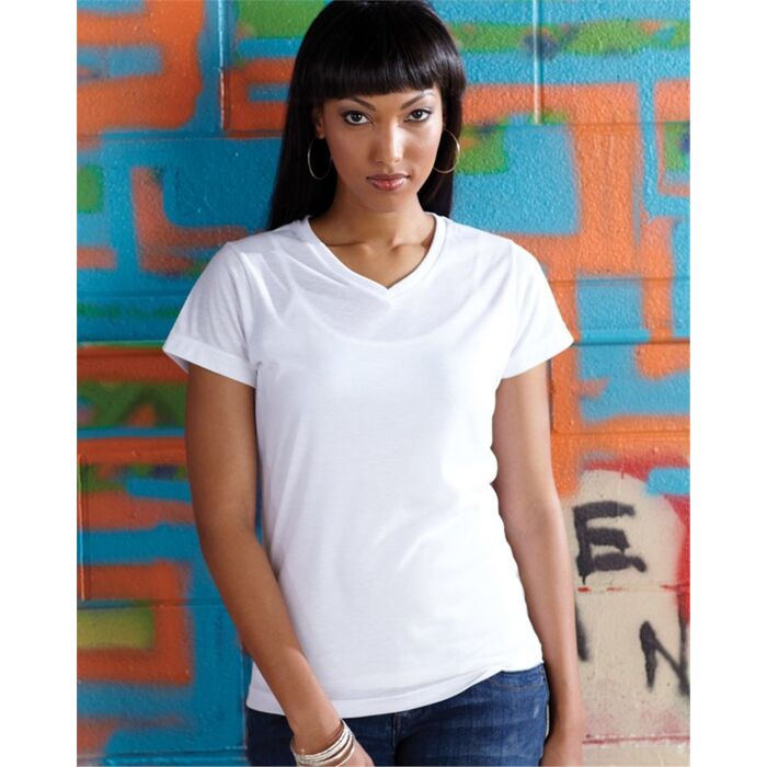 Women's Polyester Sublimation V-Neck Tee Thumbnail