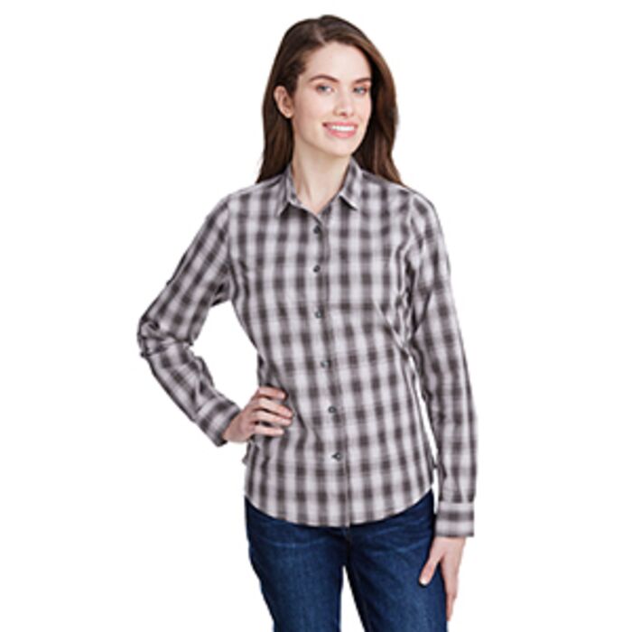 Ladies' Mulligan Check Long-Sleeve Cotton Shirt Thumbnail