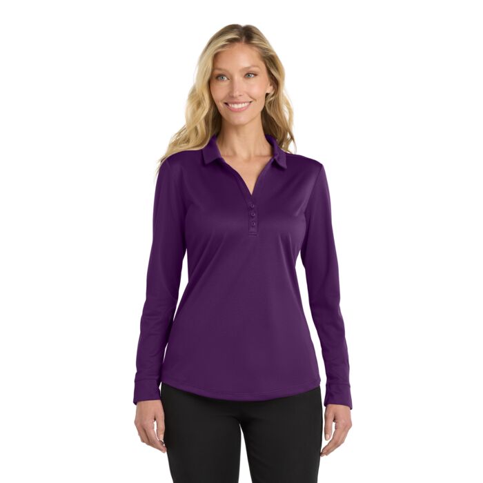 Ladies Silk Touch  Performance Long Sleeve Polo Thumbnail