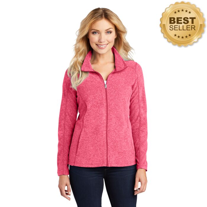 Ladies Heather Microfleece Full Zip Jacket Thumbnail