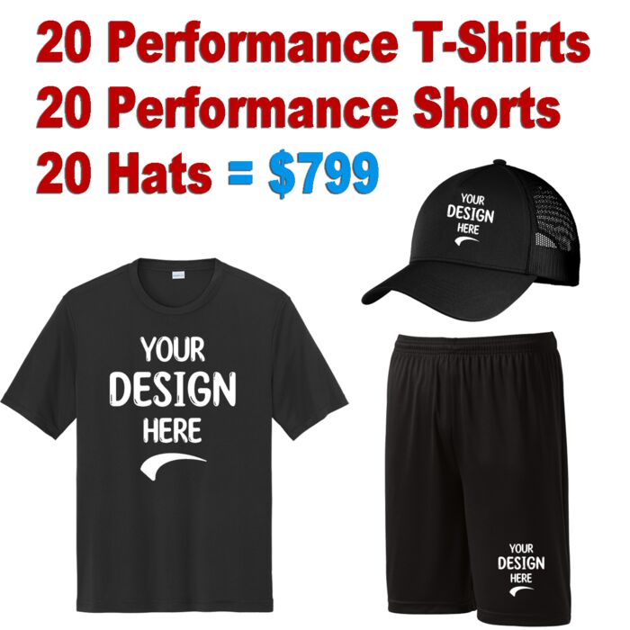 20 Shirts, 20 Shorts, 20 Hats = $799 Thumbnail