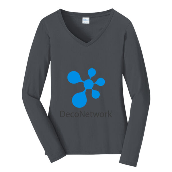 test - Ladies Long Sleeve Fan Favorite V Neck Tee Thumbnail
