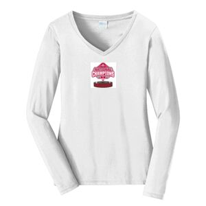 Ladies Long Sleeve Fan Favorite V Neck Tee Thumbnail